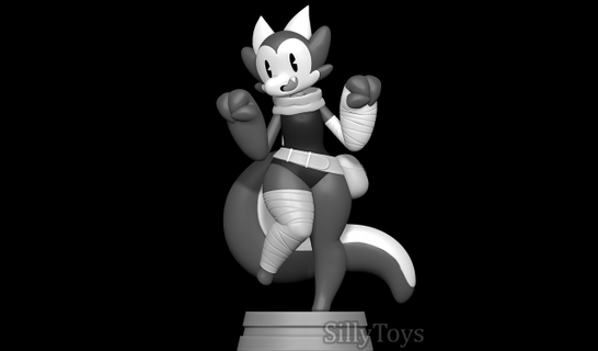 evelyn animals black white female thick old cartoon furry anthro sfw dancing 3d print model - Mito3D