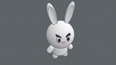 kötü tavşan 3d yazdır model in hayvanlar 3dexport karakter 3dprint 3dprinting kawaii oyuncak bebek bjd stl obj küçük evi karikatür anime 3d print model - Mito3D