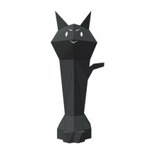 mal chat lampe 3d modèle in 3dexport papercraft statue pepakura papier sculpture lowpoly animal long cat teapot 3d print model - Mito3D