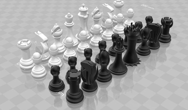 il male di scacchi consiglio gioco cavaliere re board-game 3dprint 3dprinted classico 3d print model - Mito3D