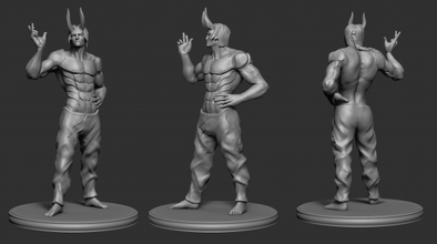 hombre malvado zbrush printing model mal cuerpo escultura miniatura estante soporte 3d print model - Mito3D
