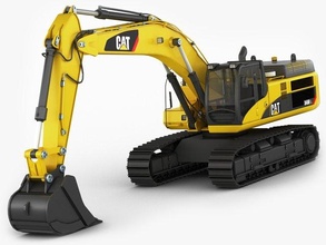 excavator cat 345 dl 3d model in machines 3dexport tracked loader tractor digger crawler 345dl x-machine track machine heavy industrial low-poly poly textured caterpillar 3d print model - Mito3D