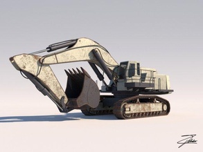 excavator liebherr 984 3d model in heavy equipment 3dexport digger lowpoly construction crawler mechanical hydraulic lifting mining boom industrial haul loader vehicle 3d print model - Mito3D