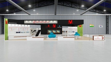 exhibition stand two sides open stall 3d model in exhibit 3dexport booth industrial advertising business event trade expo pergola kiosk elegant design architectural properties 3d print model - Mito3D