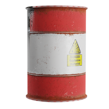 explosive oil barrel red army boom lowpoly low-poly game-ready asset 3d print model - Mito3D