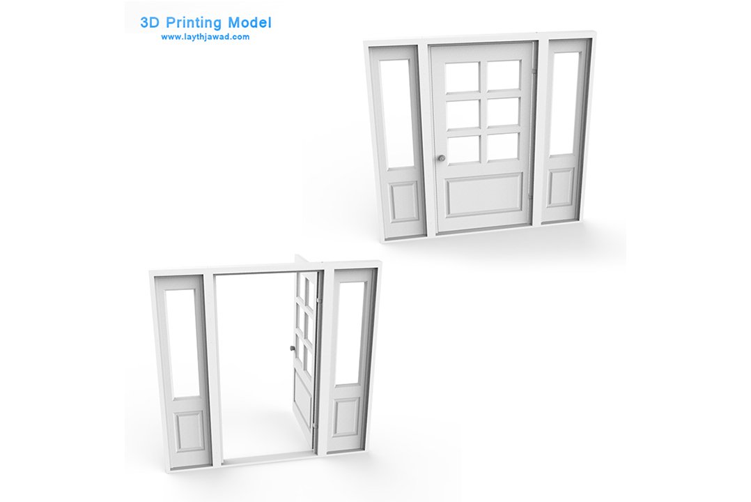 extern tür 3d drucken modell 3dexport spiel tor diorama druckbar haus intern thumbnails rahmen 3D print model - Mito3D