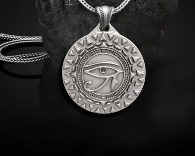 eye horus pendant ancient egypt pendants jewelry pharaonic 3dsmax necklaces egyptian inscriptions 3d print model - Mito3D