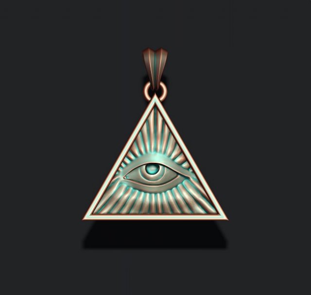 eye providence pendant illuminati pyramid symbol occult mason order seal spirit triangle egypt emblem mystic sacred myth dollar crest egyptian jewelry 3D print model - Mito3D