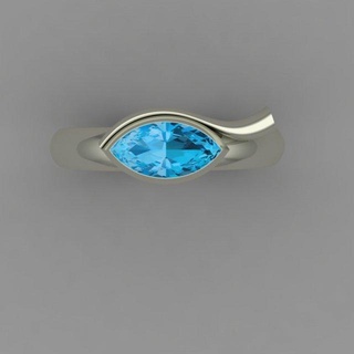 œil bague anneaux bijoux regard diamant gemme anneau minimal modernes bijou conception créateur 3djewelry 3d print model - Mito3D