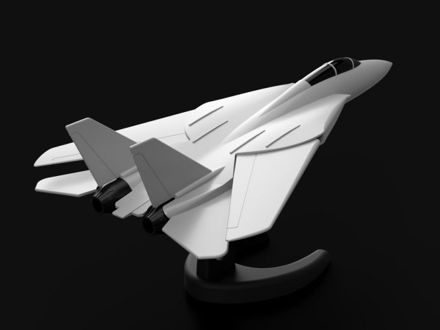 f-14 tomcat 3d print model in 3dexport jet supersonic topgun aircraft carrier engine turbojet printable scale military fighter classic 80s vintage navy 3D print model - Mito3D