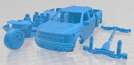 f 150 raptor 2021 imprimible coche vehiculo 3d impresión modelo in automotor 3dexport espacio scalextric tamiya rc miniz pasatiempo micro tractor 3d print model - Mito3D