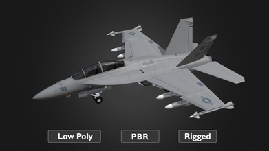 f18 super hornet jet fighter aircraft airplane aviation military f14 f16 f22 f35 aeroplane air vehicle missile 3d print model - Mito3D