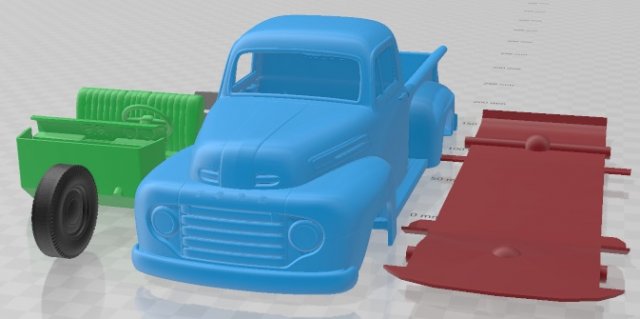 f1 pickup truck 1950 printable car automotive slot scalextric tamiya rc miniz hobby micro diecast 3D print model - Mito3D