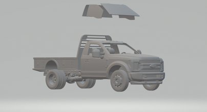 f550 caminhão kit 3d impressão modelo in veículo 3dexport diecast hotwheels quente rodas trem h0 fenda carro rc rcmodel picape transportador 3d print model - Mito3D