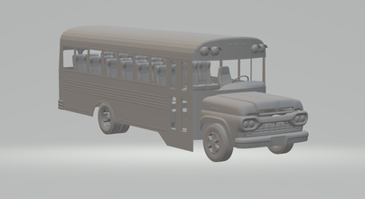 f600 escola ônibus casa trem ho modelo diorama diecast quente hotwheels rodas fenda carro gmc treinador onibus 3d print model - Mito3D