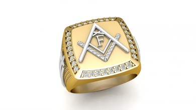 f - letra de el anillo sellar la carta alfabetos singet signetring diamante oro plata platino zbrush letras 3dprintable imprimible cnc joya joyería jewells señores los anillos 3d print model - Mito3D