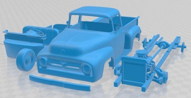 100 1956 stampabile macchina separato parti settore automobilistico fessura scalextric tamiya rc miniz passatempo micro 3d print model - Mito3D