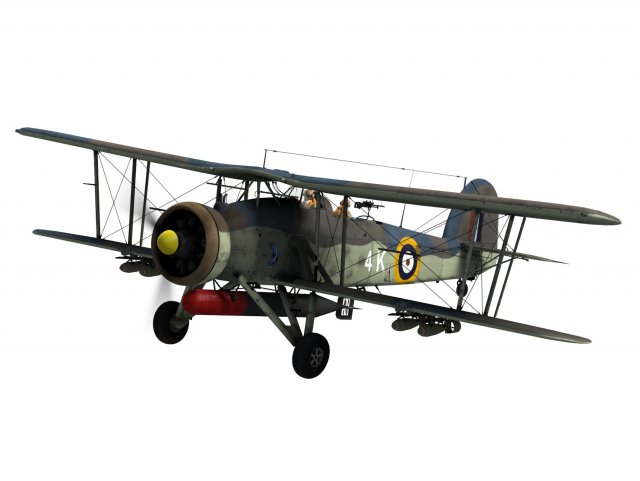 Fairey Schwertfisch Torpedo Bomber raf Militär Flugzeug Doppeldecker 3D print model - Mito3D