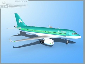 falcon3d a319 aer lingus 3d model in commercial 3dexport airplane aircraft airliner plane transport passenger modern twin jet civil civilian a320 a321 a318 airbus 3d print model - Mito3D