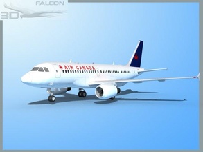 falcon3d a319 air canada 2 3d model in commercial 3dexport airplane aircraft airliner plane transport passenger modern twin jet civil civilian a320 a321 a318 airbus 3d print model - Mito3D