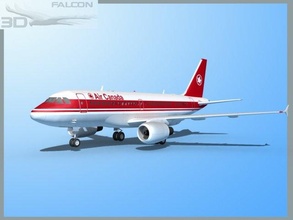 falcon3d a319 air canada 3d model in commercial 3dexport airplane aircraft airliner plane transport passenger modern twin jet civil civilian a320 a321 a318 airbus 3d print model - Mito3D