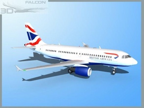 falcon3d a319 british airways airplane aircraft airliner plane transport commercial passenger modern twin jet civil civilian a320 a321 a318 airbus 3d print model - Mito3D