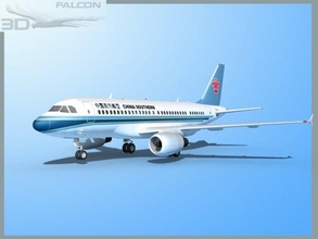 falcon3d a319 china southern airplane aircraft airliner plane transport commercial passenger modern twin jet civil civilian airbus airlines jetliner flight a320 a321 a318 3d print model - Mito3D