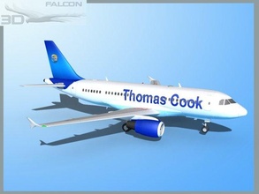 falcon3d a319 thomas cook 3d model in commercial 3dexport airplane aircraft airliner plane transport passenger modern twin jet civil civilian a320 a321 a318 airbus 3d print model - Mito3D