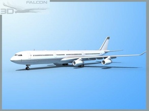 falcon3d a340 600 entreprise 1 avion ligne transport commercial passager moderne double jet civil 340 Airbus 3d print model - Mito3D