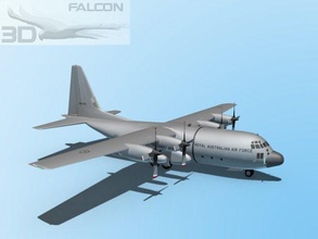 falcon3d c130 hercules australian 3d model in transport 3dexport lockheed c-130 airplane aircraft air force military us navy patrol recon carrier turboprop four-engine rescue refueling cargo 3d print model - Mito3D