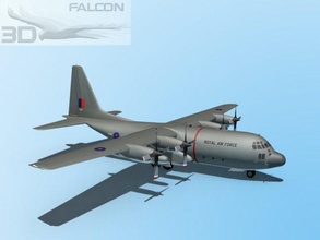 falcon3d c130 hercules royal air force 3d model in transport 3dexport lockheed c-130 airplane aircraft military us navy patrol recon carrier turboprop four-engine rescue refueling cargo 3d print model - Mito3D