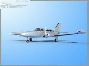 falcon3d c414 şansölye çıplak metal 3d model in ticari 3dexport uçak uçaklar yüzeyleri sivil genel havacılık yönetici ulaşım kiralama profesyonel yer ikiz motor pervane ambulans 3d print model - Mito3D