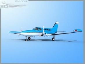 falcon3d c414 şansölye f01 3d model in ticari 3dexport uçak uçaklar yüzeyleri sivil genel havacılık yönetici ulaşım kiralama profesyonel yer ikiz motor pervane ambulans 3d print model - Mito3D