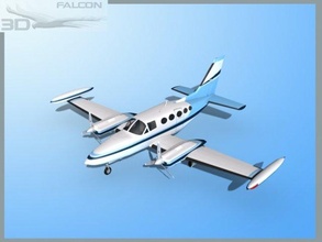 falcon3d c414 canciller f08 avión aviones aeronave civil general aviación ejecutivo transporte carta profesional sitio gemelo motor hélice comercial ambulancia 3d print model - Mito3D