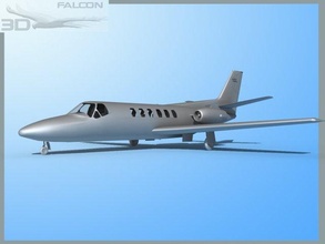 falcon3d Alıntı c560 fbm uçak uçaklar yolcu uçağı sivil ticari navlun kargo Kurumsal Mcdonnell Douglas yüzeyleri 3d print model - Mito3D