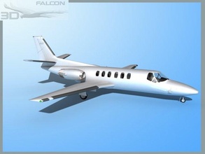 falcon3d citation c560 fs03 3d modèle in commercial 3dexport avion avions civil général aviation exécutif transport charte professionnel endroit double moteur jet turbine 3d print model - Mito3D