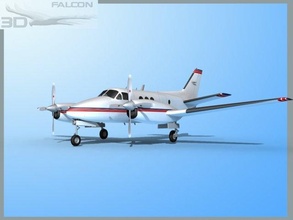 falcon3d e90 Rey aire f01 avión aeronave civil carta corporativo negocio ejecutivo transporte pasajero carga ambulancia turbohélice twin engine beechcraft 3d print model - Mito3D