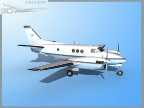 falcon3d e90 king air f05 3d model in commercial 3dexport airplane aircraft civil civilian charter corporate business executive transport passenger freight cargo ambulance turboprop twin-engine beechcraft beech 3d print model - Mito3D