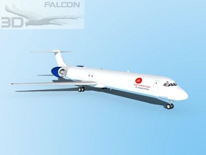 falcon3d md 80 aei cargaison avion avions ligne jet civil commercial passager entreprise mcdonnell Douglas Avions transport 3d print model - Mito3D