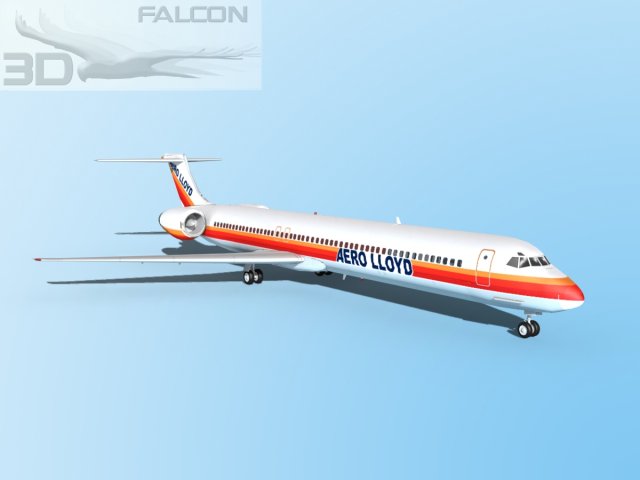 falcon3d md 80 aero lloyd airplane airplanes aircraft airliner jet jetliner civil commercial passenger freight cargo corporate mcdonnell douglas plane planes transport 3D print model - Mito3D