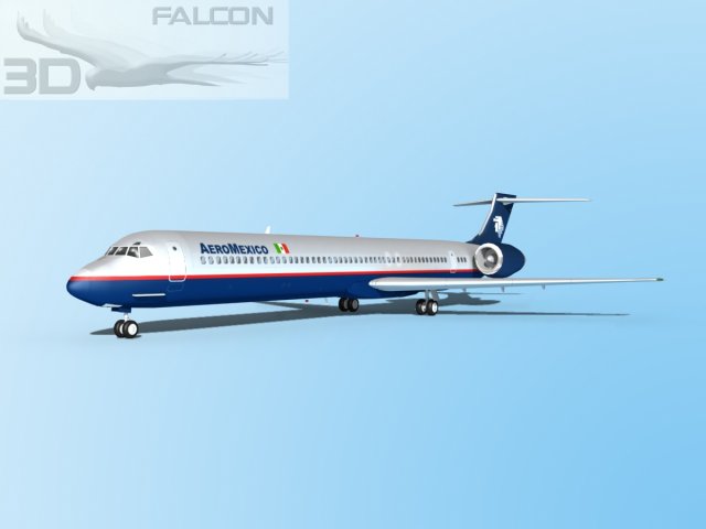 falcon3d md 80 aeromeksika 2 uçak uçaklar yolcu uçağı jet jetliner sivil ticari navlun kargo Kurumsal Mcdonnell Douglas yüzeyleri Ulaşım 3D print model - Mito3D