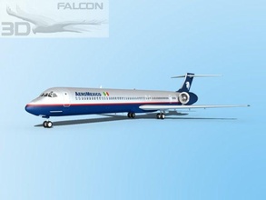 falcon3d md 80 aeromexico 2 avión aviones aeronave línea jet reacción civil comercial pasajero carga corporativo Mcdonnell Douglas transporte 3d print model - Mito3D