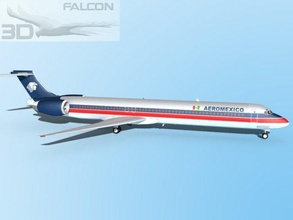 falcon3d md 80 aéromexique avion avions ligne jet civil commercial passager cargaison entreprise mcdonnell Douglas Avions transport 3d print model - Mito3D