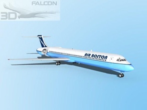 falcon3d md 80 air boston 3d modèle in commercial 3dexport avion avions ligne jet civil passager cargaison entreprise mcdonnell douglas us transport 3d print model - Mito3D