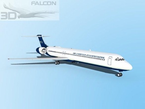falcon3d md 80 air charter intl 3d model in commercial 3dexport airplane airplanes aircraft airliner jet jetliner civil passenger freight cargo corporate mcdonnell douglas us plane planes 3d print model - Mito3D