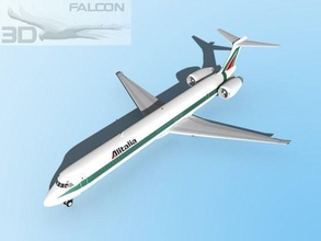 falcon3d md 80 alitalia airplane airplanes aircraft airliner jet jetliner civil commercial passenger freight cargo corporate mcdonnell douglas plane planes 3d print model - Mito3D
