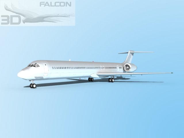 falcon3d md 80 spoglio metallo 3d modello in commerciale 3dexport aereo aeroplani aeromobili linea civile passeggeri jet merci carico aziendale mcdonnell douglas us aerei 3D print model - Mito3D