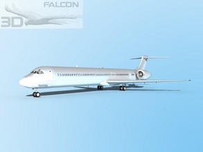 falcon3d md 80 bare metal 3d model in commercial 3dexport airplane airplanes aircraft airliner civil passenger jet jetliner freight cargo corporate mcdonnell douglas us plane planes md-80 3d print model - Mito3D