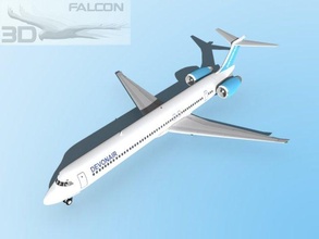 falcon3d md 80 Devonair avião aviões aeronave comercial Civil passageiro frete carga corporativo mcdonnell douglas jato 3d print model - Mito3D