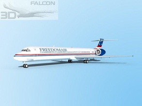 falcon3d md 80 freedomair airplane airplanes aircraft airliner civil commercial passenger freight cargo corporate mcdonnell douglas plane planes jet jetliner md-80 3d print model - Mito3D